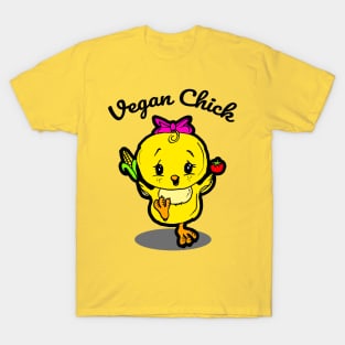 Vegan Chick with Cute Baby Chick T-Shirt